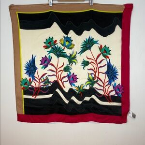 Jigsaw 100% Silk 34”x34” Botanical Floral Square Scarf Multicolor